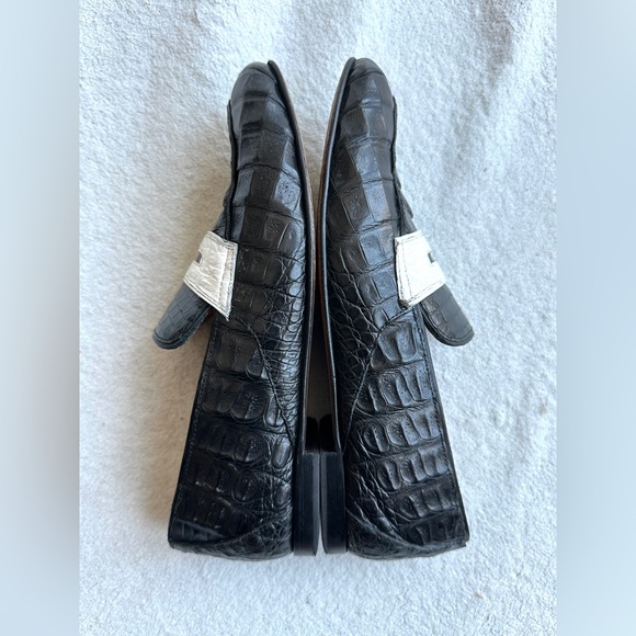 Lucchese women’s Karmen shoe loafer size 6 B caiman crocodile leather - Picture 7 of 10